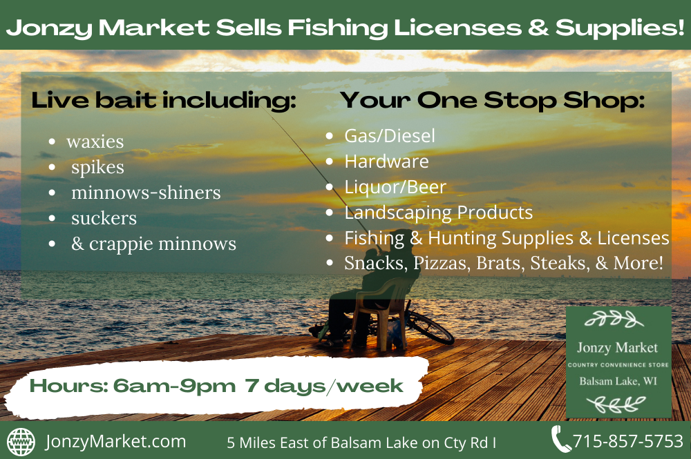 Fishing Supplies Balsam Lake WI, Fishing License Balsam Lake WI